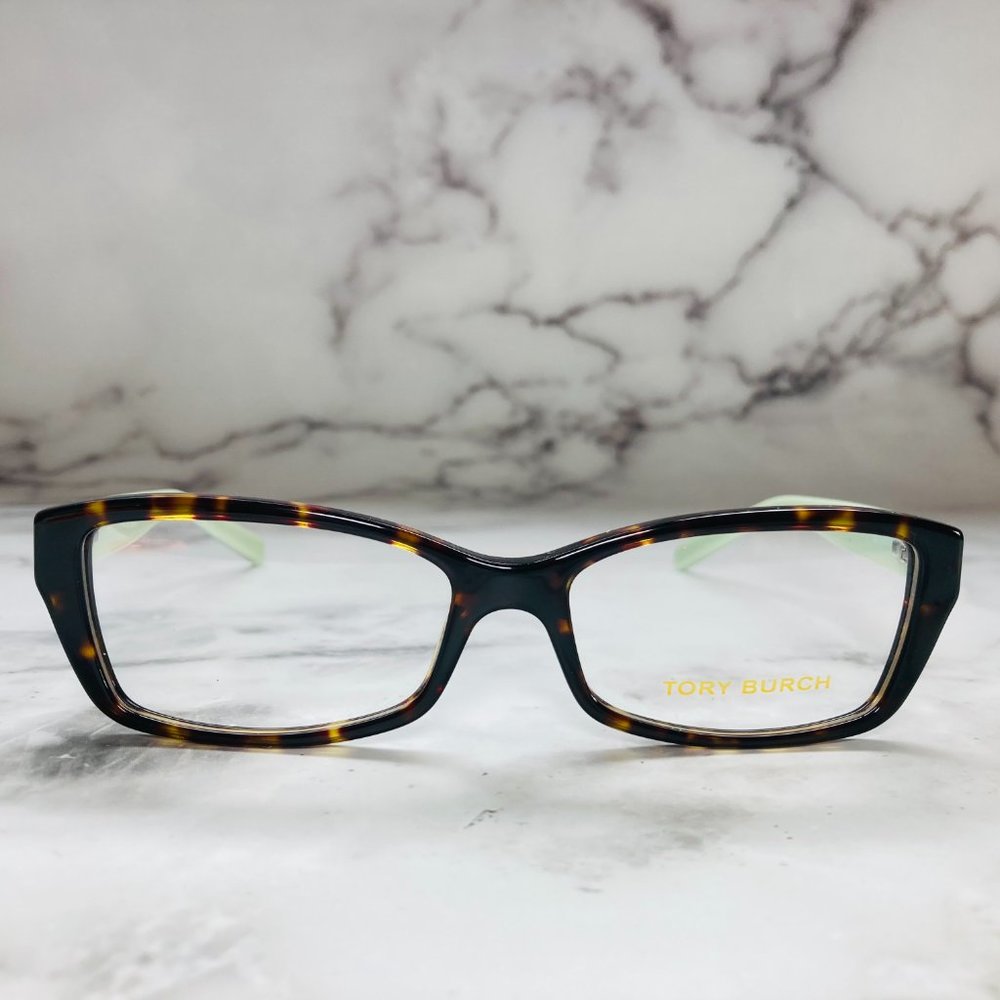 Tory Burch Rectangular Tortoise Brown & Green Min… - image 2